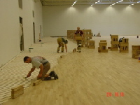 cologar parquet en el polideportivo 250